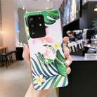 For Galaxy A51 Smooth Flower Series IMD TPU Case with Folding Holder(Plumeria White KH3) - 1