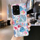 For Galaxy S20 Ultra Colorful Laser Flower Series IMD TPU Mobile Phone Case With Folding Stand(Monstera KB3) - 1