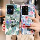 For Galaxy S20 Plus Colorful Laser Flower Series IMD TPU Mobile Phone Case With Folding Stand(Banana Leaf KB1) - 4