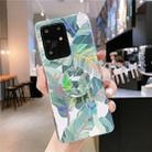 For Galaxy A71 Colorful Laser Flower Series IMD TPU Mobile Phone Case With Folding Stand(Banana Leaf KB1) - 1