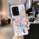 For Galaxy A71 Colorful Laser Flower Series IMD TPU Mobile Phone Case With Folding Stand(Begonia Flowers KB2) - 1