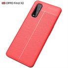 For OPPO Find X2 Litchi Texture TPU Shockproof Case(Red) - 1