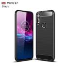 For MOTO E7 Brushed Texture Carbon Fiber TPU Case(Black) - 1