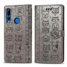 For Huawei P Smart Z / Y9 Prime2019 Cute Cat and Dog Embossed Horizontal Flip PU Leather Case with Holder / Card Slot / Wallet / Lanyard(Grey) - 1