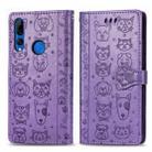 For Huawei P Smart Z / Y9 Prime2019 Cute Cat and Dog Embossed Horizontal Flip PU Leather Case with Holder / Card Slot / Wallet / Lanyard(Light Purple) - 1