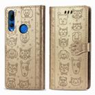 For Huawei P Smart Z / Y9 Prime2019 Cute Cat and Dog Embossed Horizontal Flip PU Leather Case with Holder / Card Slot / Wallet / Lanyard(Gold) - 1