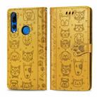 For Huawei P Smart Z / Y9 Prime2019 Cute Cat and Dog Embossed Horizontal Flip PU Leather Case with Holder / Card Slot / Wallet / Lanyard(Yellow) - 1