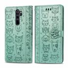 For Xiaomi Redmi Note 8 Pro Cute Cat and Dog Embossed Horizontal Flip PU Leather Case with Holder / Card Slot / Wallet / Lanyard(Grass Green) - 1