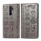 For Xiaomi Redmi Note 8 Pro Cute Cat and Dog Embossed Horizontal Flip PU Leather Case with Holder / Card Slot / Wallet / Lanyard(Grey) - 1