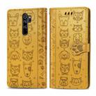 For Xiaomi Redmi Note 8 Pro Cute Cat and Dog Embossed Horizontal Flip PU Leather Case with Holder / Card Slot / Wallet / Lanyard(Yellow) - 1