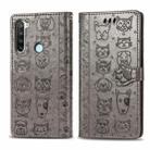 For Xiaomi Redmi Note 8 Cute Cat and Dog Embossed Horizontal Flip PU Leather Case with Holder / Card Slot / Wallet / Lanyard(Grey) - 1