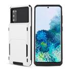 For Galaxy S20 Drop & Shockproof TPU+PC Case with Card Slot(White) - 1