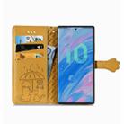 For Galaxy Note 10 Cute Cat and Dog Embossed Horizontal Flip Leather Case with Bracket / Card Slot / Wallet / Lanyard(Yellow) - 5