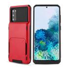 For Galaxy S20 Plus Drop & Shockproof TPU+PC Case with Card Slot(Red) - 1