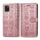 For Galaxy Note 10 Lite/A81  Cute Cat and Dog Embossed Horizontal Flip Leather Case with Bracket / Card Slot / Wallet / Lanyard(Rose Gold) - 2