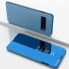 For LG V60 Plated Mirror Horizontal Flip Leather Case with Holder(Blue) - 1