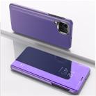For Huawei P40 Lite/Nova 7i Plated Mirror Horizontal Flip Leather Case with Holder(Purple Blue) - 1