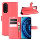 For OPPO Find X2 Litchi Texture Horizontal Flip PU Leather Protective Case with Holder & Card Slots & Wallet(Red) - 1