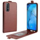 For OPPO Reno 3 Pro R64 Texture Single Vertical Flip Leather Protective Case with Card Slots & Photo Frame(Brown) - 1