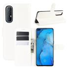 For OPPO Reno 3 Pro Litchi Texture Horizontal Flip PU Leather Protective Case with Holder & Card Slots & Wallet(White) - 1