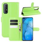 For OPPO Reno 3 Pro Litchi Texture Horizontal Flip PU Leather Protective Case with Holder & Card Slots & Wallet(Green) - 1