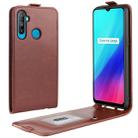 For OPPO Realme C3 (3 Cameras) / Realme 5 R64 Texture Single Vertical Flip PU Leather Protective Case with Card Slot & Photo Frame(Brown) - 1