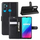 For OPPO Realme C3 (3 Cameras) Litchi Texture Horizontal Flip Protective Case with Holder & Card Slots & Wallet(Black) - 1