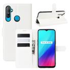 For OPPO Realme C3 (3 Cameras) Litchi Texture Horizontal Flip Protective Case with Holder & Card Slots & Wallet(White) - 1
