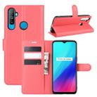 For OPPO Realme C3 (3 Cameras) Litchi Texture Horizontal Flip Protective Case with Holder & Card Slots & Wallet(Red) - 1