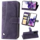 For Galaxy S20 Plus Rotary Card Matte PU Leather Case with Card Slots & Photo Frame & Holder(Purple) - 1