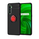 For OPPO Realme X50 Pro 5G Metal Ring Holder 360 Degree Rotating TPU Case(Black+Red) - 1