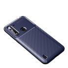 For Moto G8 Power Lite Carbon Fiber Texture Shockproof TPU Case(Blue) - 1