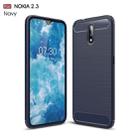 For Nokia 2.3 Brushed Texture Carbon Fiber TPU Case(Navy Blue) - 1