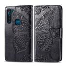 For Moto G8 Power Butterfly Love Flower Embossed Horizontal Flip Leather Case with Bracket / Card Slot / Wallet / Lanyard(Black) - 1