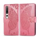 For Xiaomi 10 Butterfly Love Flower Embossed Horizontal Flip Leather Case with Bracket / Card Slot / Wallet / Lanyard(Pink) - 1