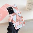 For Galaxy S20 Plus Plating Colorful Geometric Pattern Mosaic Marble TPU Mobile Phone Case(Pink PJ1) - 1