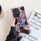 For Galaxy S20 Plus Plating Colorful Geometric Pattern Mosaic Marble TPU Mobile Phone Case with Folding Bracket(Black PF6) - 1