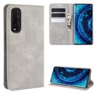For Oppo Find X2 Retro-skin Business Magnetic Suction Leather Case with Holder & Card Slots & Wallet(Grey) - 1