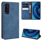 For Oppo Find X2 Retro-skin Business Magnetic Suction Leather Case with Holder & Card Slots & Wallet(Dark Blue) - 1