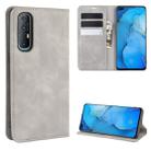 For Oppo Reno3 Pro Retro-skin Business Magnetic Suction Leather Case with Holder & Card Slots & Wallet(Grey) - 1