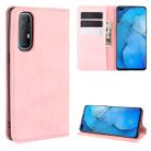 For Oppo Reno3 Pro Retro-skin Business Magnetic Suction Leather Case with Holder & Card Slots & Wallet(Pink) - 1