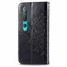 For Xiaomi Mi 10 Pro 5G Halfway Mandala Embossing Pattern Horizontal Flip Leather Case , with Holder & Card Slots & Wallet & Photo Frame & Lanyard(Black) - 3