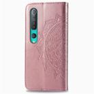 For Xiaomi Mi 10 Pro 5G Halfway Mandala Embossing Pattern Horizontal Flip Leather Case , with Holder & Card Slots & Wallet & Photo Frame & Lanyard(Rose Gold) - 3