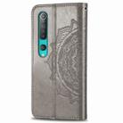 For Xiaomi Mi 10 Pro 5G Halfway Mandala Embossing Pattern Horizontal Flip Leather Case , with Holder & Card Slots & Wallet & Photo Frame & Lanyard(Gray) - 3