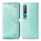 For Xiaomi Mi 10 Pro 5G Halfway Mandala Embossing Pattern Horizontal Flip Leather Case , with Holder & Card Slots & Wallet & Photo Frame & Lanyard(Green) - 2