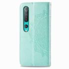 For Xiaomi Mi 10 Pro 5G Halfway Mandala Embossing Pattern Horizontal Flip Leather Case , with Holder & Card Slots & Wallet & Photo Frame & Lanyard(Green) - 3