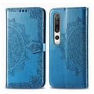 For Xiaomi Mi 10 5G Halfway Mandala Embossing Pattern Horizontal Flip Leather Case , with Holder & Card Slots & Wallet & Photo Frame & Lanyard(Blue) - 1