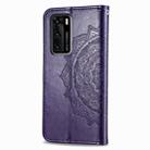 For Huawei P40 Halfway Mandala Embossing Pattern Horizontal Flip Leather Case , with Holder & Card Slots & Wallet & Photo Frame & Lanyard(Purple) - 3