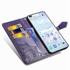 For Huawei P40 Halfway Mandala Embossing Pattern Horizontal Flip Leather Case , with Holder & Card Slots & Wallet & Photo Frame & Lanyard(Purple) - 7