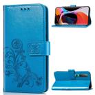 For Xiaomi Mi 10 Pro Lucky Clover Pressed Flowers Pattern Leather Case with Holder & Card Slots & Wallet & Hand Strap(Blue) - 1